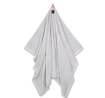 SHOWER TOWEL LIGHT GREY,  Neon pink loop