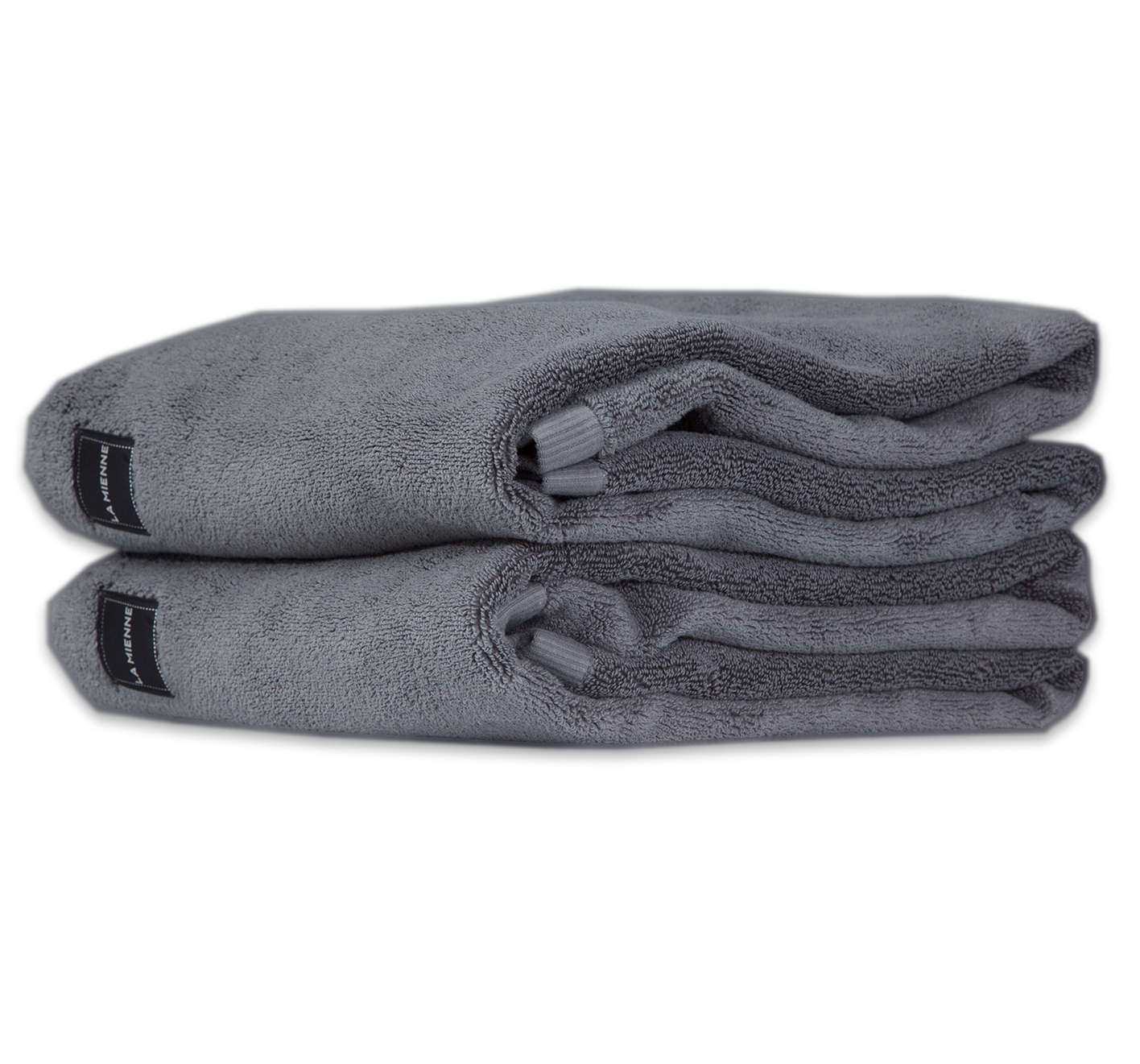 SHOWER TOWEL DARK GREY,  Neon green loop - 4