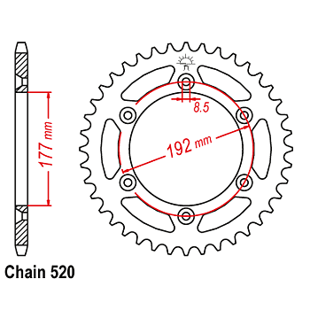 Rear Sprocket Steel C45