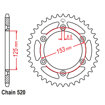 Rear Sprocket Aluminum 
