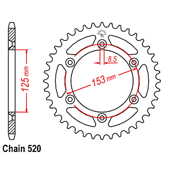Rear Sprocket Aluminum 