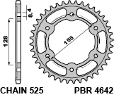 Rear Sprocket Steel KTM 1290 SUPERDUKE