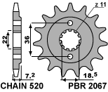 Front sprocket - Honda