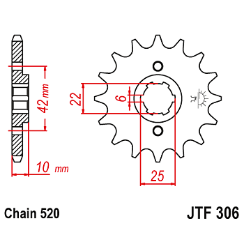 Front Sprocket - HONDA NX 650 1988