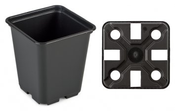 Fyrkantig plastkruka 10x10x11 cm 5-pack EX - 2