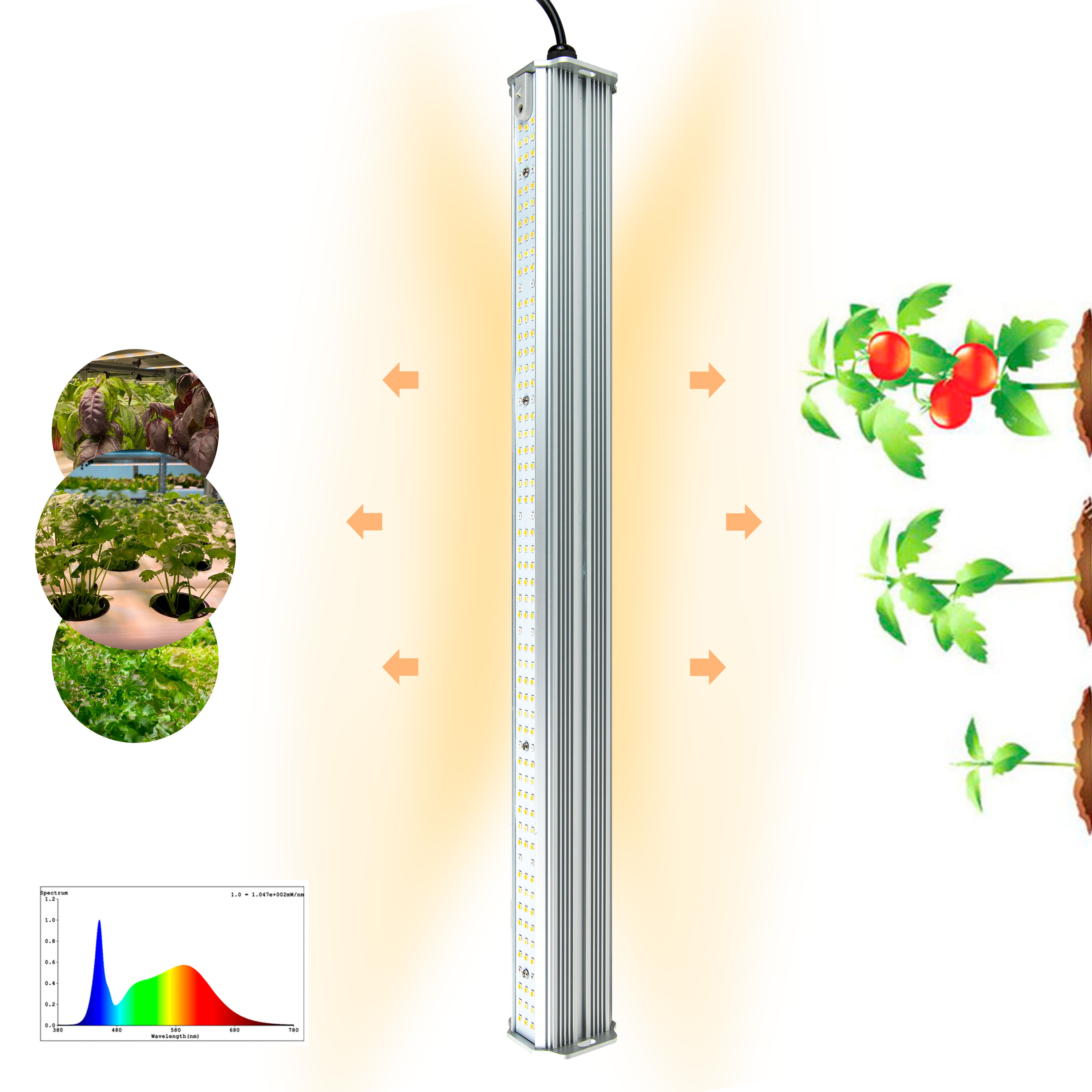 GrowFast Dubbelsidig växtbelysning 60W  - 6