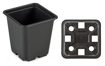 Fyrkantig plastkruka 0,5 liter Premium 10-pack