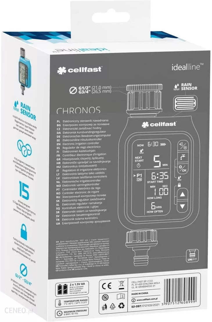 Cellfast Elekronisk bevattningskontroll CHRONOS - 3