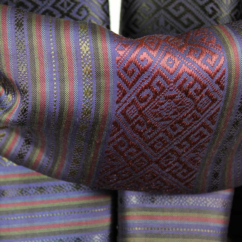 Handvävd Aubergine Sidensjal DeLux - 2