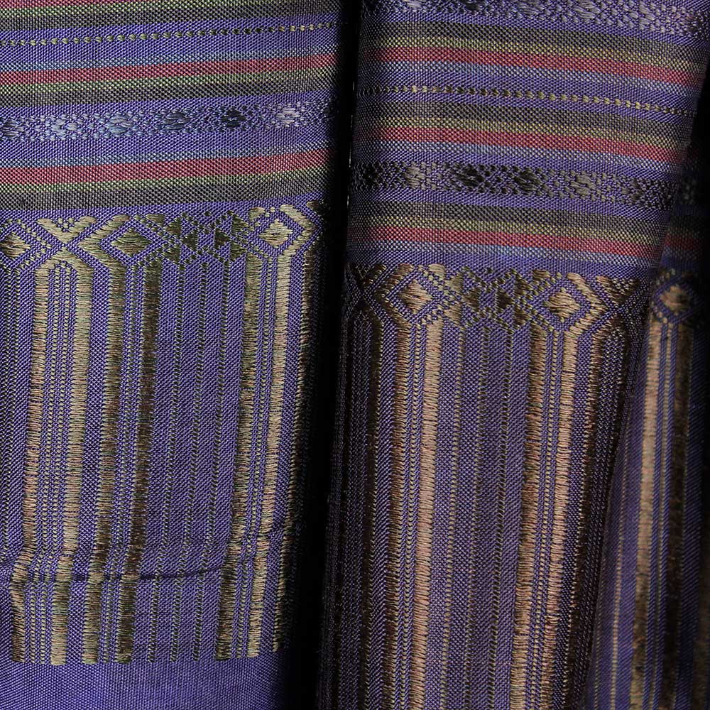 Handvävd Aubergine Sidensjal DeLux - 5