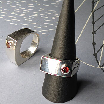 Red Shape Silverring