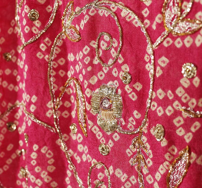 Rosa-Grå Indisk Dupatta - 3