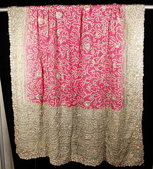 Rosa-Grå Indisk Dupatta