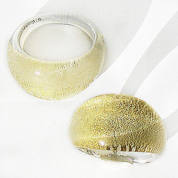 Vit Guld Smal Glasring