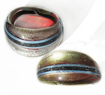 Svart Streck Smal Glasring