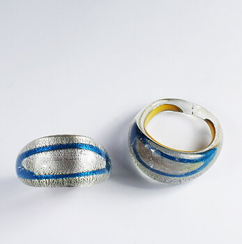 Turkos Slinga Smal Glasring