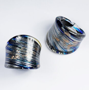 Maffig Blå-Silver Glasring