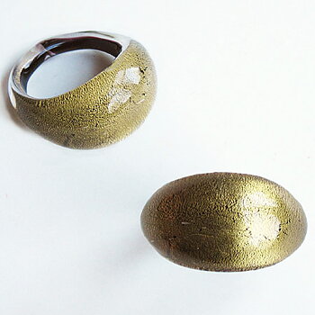 Svart Guld Smal Glasring 
