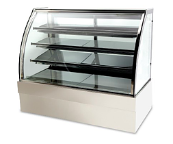 Kuchentheke böjt glas