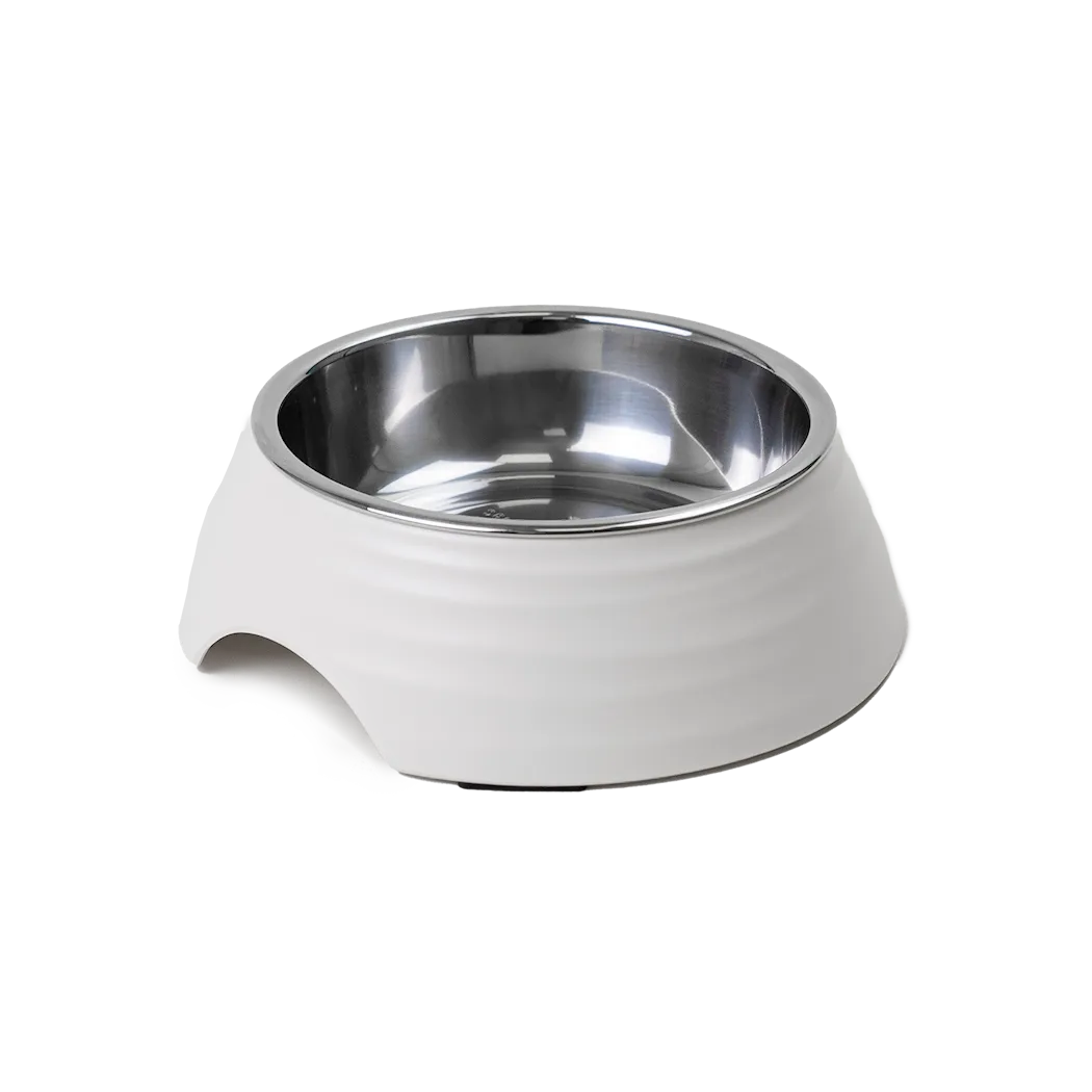 Selected by ZOO Food &amp; Water Bowl Ripple, Off white - Various sizes