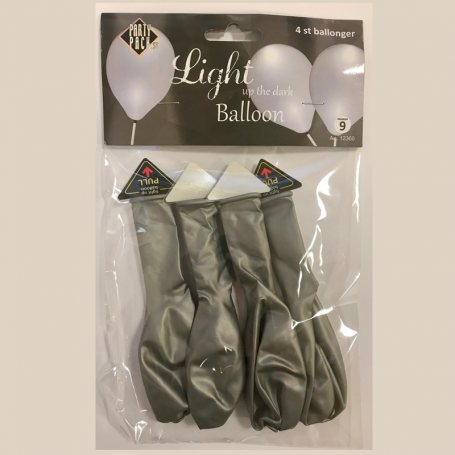 BALLONGER MED LED LAMPOR I SILVER 4P - 2