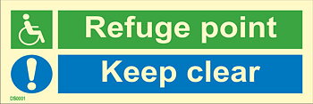 Direction sign "Refuge point, keep clear" - IMPA 33.4821