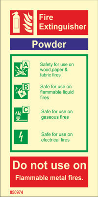 Fire sign "Fire extinguisher (powder)" - IMPA 33.6432