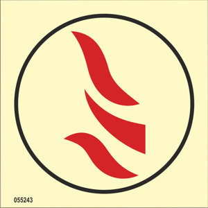 ISO 17631 Fire Control sign "Space or group of spaces monitored by flame detector(s)" - IMPA 33.6875