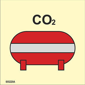 ISO 17631 Fire Control sign "Fixed CO2 fire extinguishing installation" - IMPA 33.6820