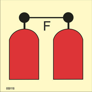 IMO A.654(16) Fire Control-skylt "Foam release station" - IMPA 33.6018