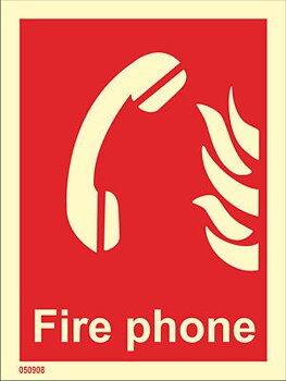 Fire sign "Fire phone (with text)" - IMPA 33.6124