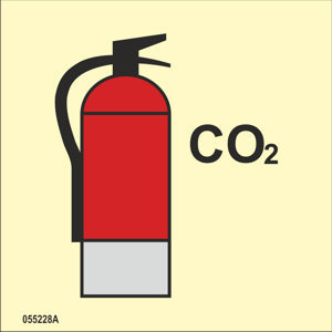 ISO 17631 Fire Control-skylt "CO2 fire extinguisher"- IMPA 33.6847