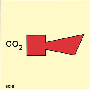 IMO A.654(16) Fire Control sign "CO2 horn" - IMPA 33.6008