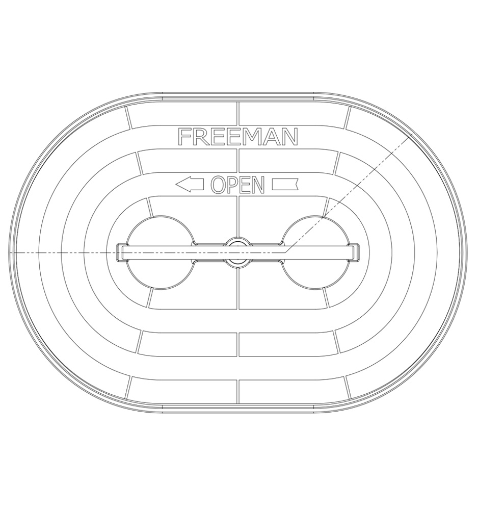 Freeman Marine modell 1218 (12" x 18" fri öppning) - 3