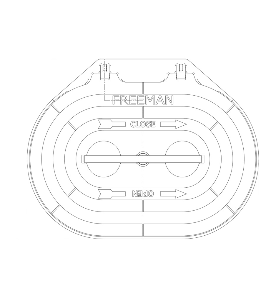 Freeman Marine modell 1524-H (15" x 24" fri öppning) - 3