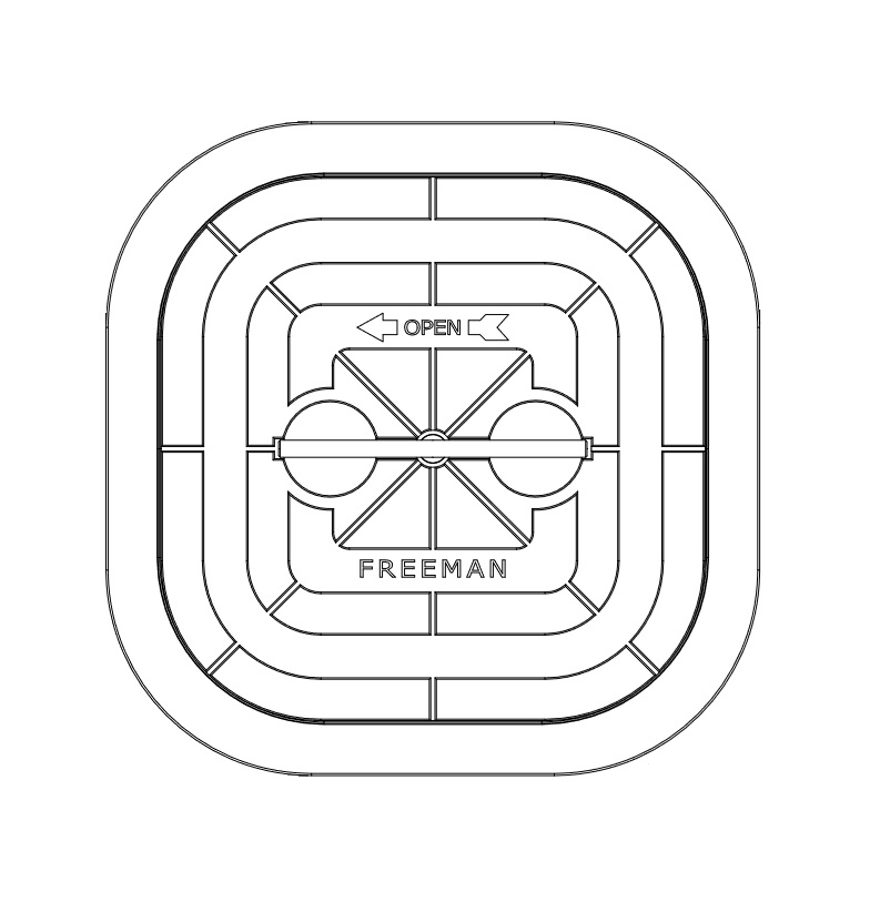 Freeman Marine modell 2020K (20" x 20" fri öppning) - 2
