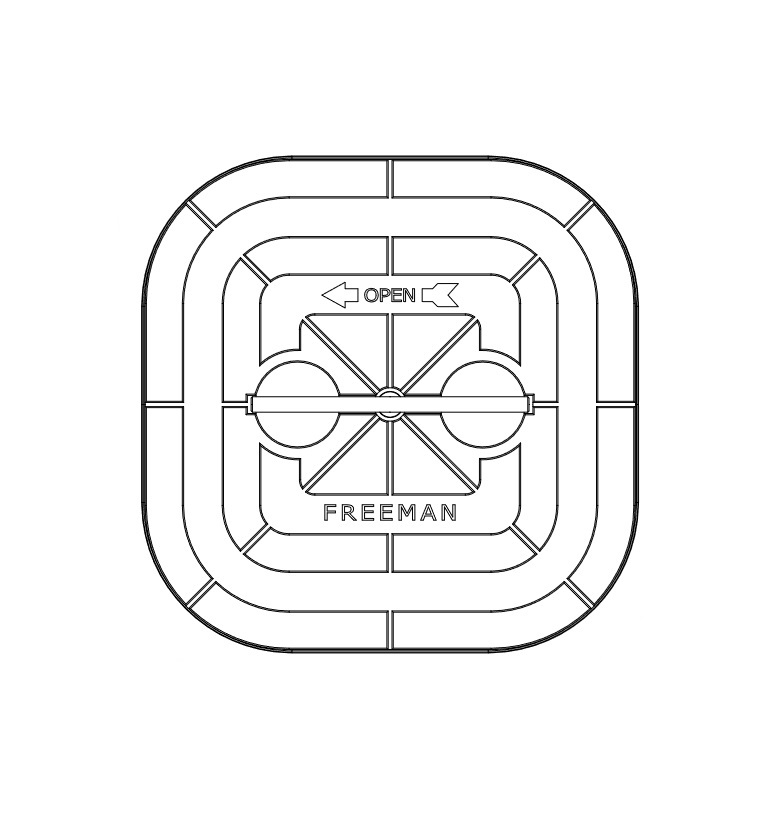 Freeman Marine modell 2020K (20" x 20" fri öppning)
