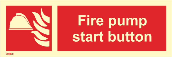 Fire sign "Fire pump start button" - IMPA 33.6159