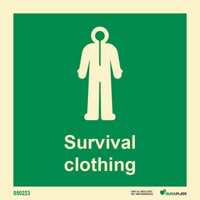 IMO sign "Survival clothing" - IMPA 33.4112