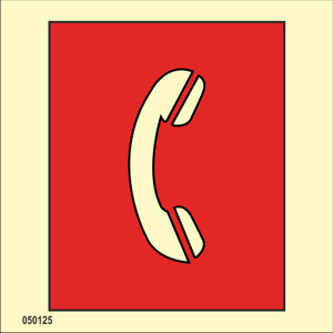 IMO A.654(16) Fire Control-skylt "Emergency telephone station" - IMPA 33.6025