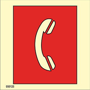 IMO A.654(16) Fire Control-skylt "Emergency telephone station" - IMPA 33.6025