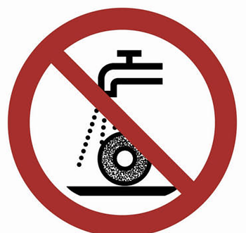 Prohibition sign (PSS) "Do not use for wet grinding"