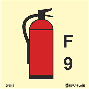 IMO A.654(16) Fire Control-skylt "Foam fire extinguisher (9) kg" - IMPA 33.6080