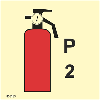 IMO A.654(16) Fire Control sign "Powder fire extinguisher (2) kg" - IMPA 33.6083