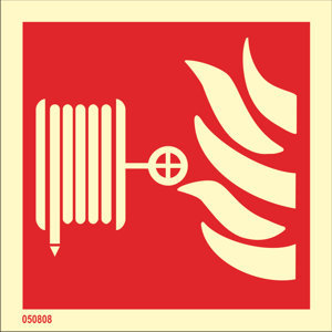 Fire sign "Fire hose reel" - IMPA 33.6102