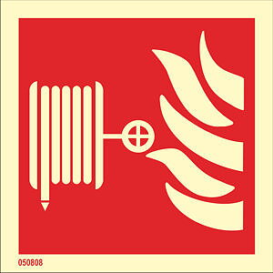Fire sign "Fire hose reel" - IMPA 33.6102