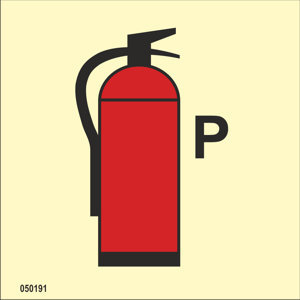 IMO A.654(16) Fire Control sign "Powder fire extinguisher" - IMPA 33.6091