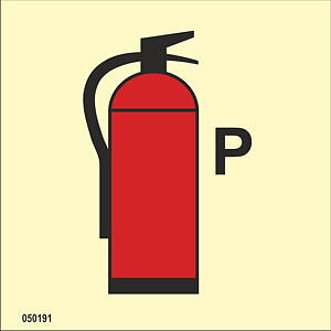 IMO A.654(16) Fire Control sign "Powder fire extinguisher" - IMPA 33.6091