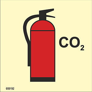 IMO A.654(16) Fire Control-skylt "CO2 fire extinguisher" - IMPA 33.6092