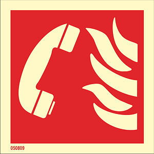 Fire sign "Emergency phone" - IMPA 33.6104